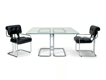 TUCROMA - Square glass and steel table by i 4 Mariani - view 3